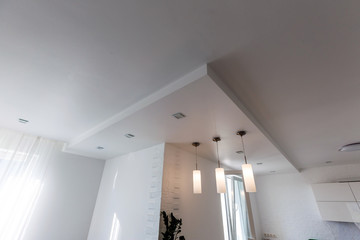 Gypsum board ceiling of house at construction site - obrazy, fototapety, plakaty