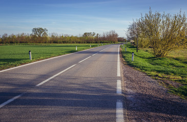 Road 49 between Hohenau an der March and Rabensburg in Austria