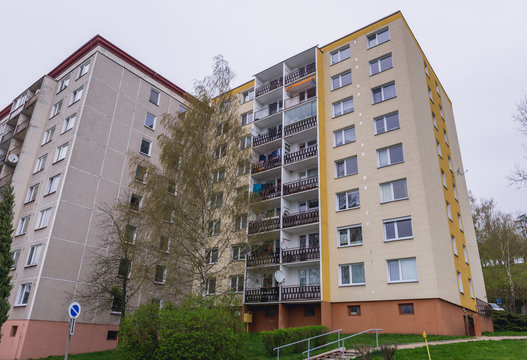 Residential building in Vsetin town in historical Moravian region of Czech Republic