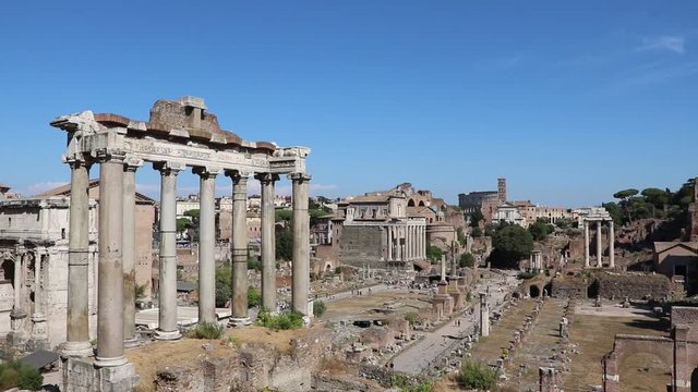 Ancient roman Forum Romanum in Rome, Italy