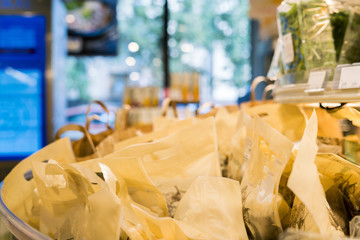 organic ecological healthy vegetables on shop market shelves