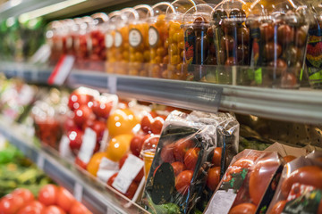 eco friendly assortment of fresh raw vegetables in the farmer market shop