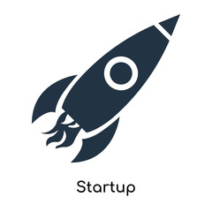 Startup icon vector isolated on white background, Startup sign