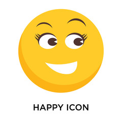 Happy icon vector isolated on white background, Happy sign