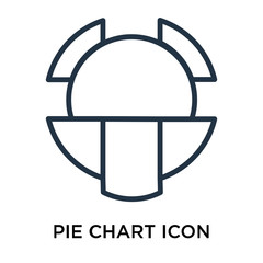 Fototapeta premium Pie chart icon vector isolated on white background, Pie chart sign , thin data symbols or linear machine learning design in outline style