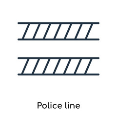 Police line icon vector isolated on white background, Police line sign , thin symbols or lined elements in outline style