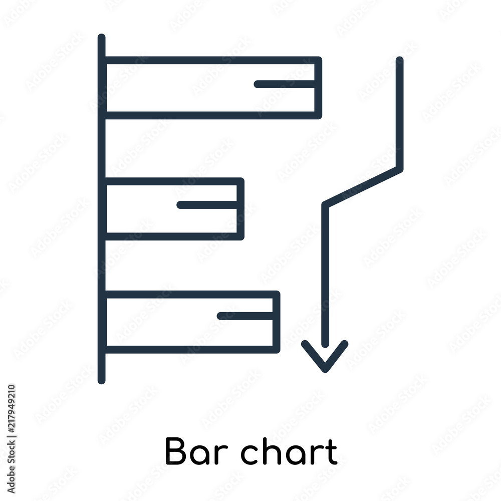 Poster bar chart icon vector isolated on white background, bar chart sign , thin symbols or lined elements 