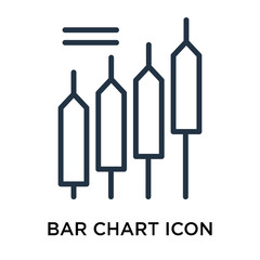 Bar chart icon vector isolated on white background, Bar chart sign , thin data symbols or linear machine learning design in outline style