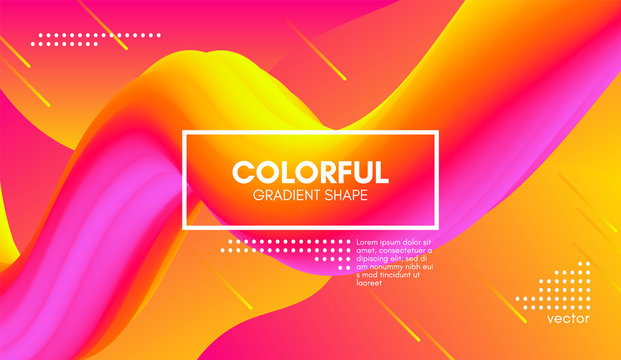 Modern 3d Background. Colorful Wave Abstract Fluid Shape.