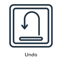 Undo icon vector isolated on white background, Undo sign , line symbols or linear logo design in outline style