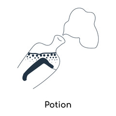 Potion icon vector isolated on white background, Potion sign , illustration with thin symbols or lined elements in outline style