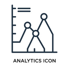 Analytics icon vector isolated on white background, Analytics sign , thin data symbols or linear machine learning design in outline style