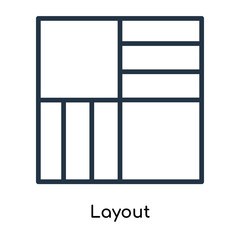 Layout icon vector isolated on white background, Layout sign , line symbols or linear logo design in outline style