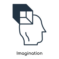 Imagination icon vector isolated on white background, Imagination sign , thin symbols or lined elements in outline style