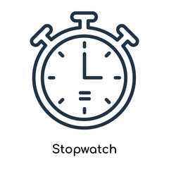 Stopwatch icon vector isolated on white background, Stopwatch sign , line symbols or linear logo design in outline style