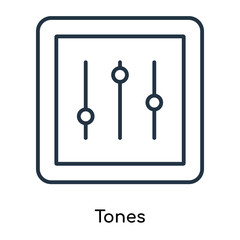 Tones icon vector isolated on white background, Tones sign , thin symbols or lined elements in outline style