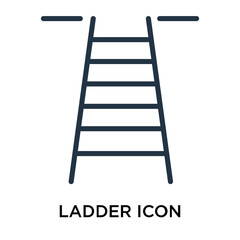 Ladder icon vector isolated on white background, Ladder sign , thin elements or linear logo design in outline style