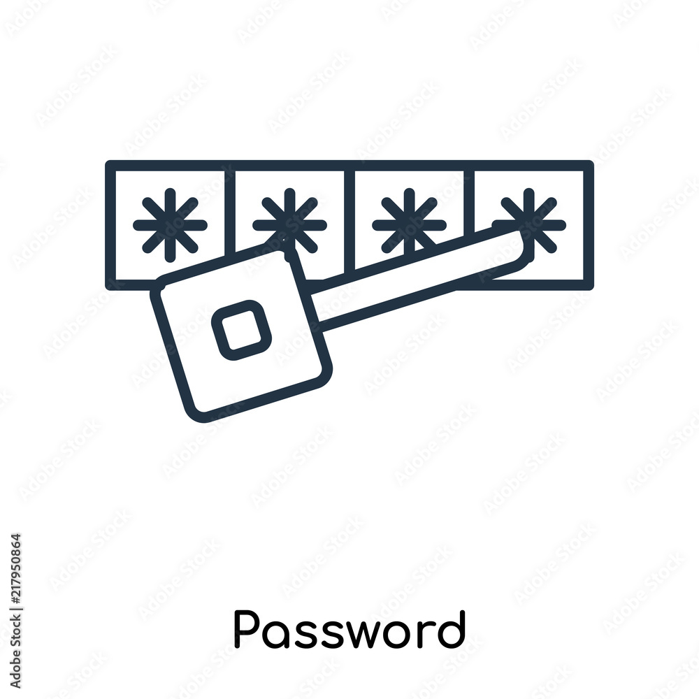 Poster password icon vector isolated on white background, password sign , thin symbols or lined elements in