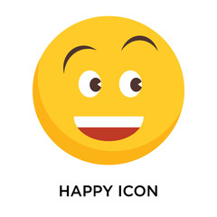 Happy icon vector isolated on white background, Happy sign