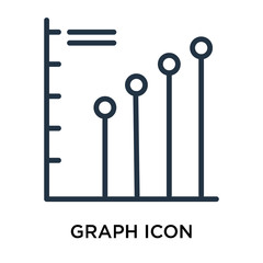 graph icon vector isolated on white background, graph sign , thin data symbols or linear machine learning design in outline style