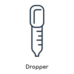 Dropper icon vector isolated on white background, Dropper sign , thin symbols or lined elements in outline style