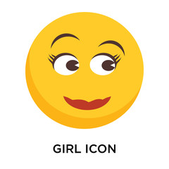 Girl icon vector isolated on white background, Girl sign