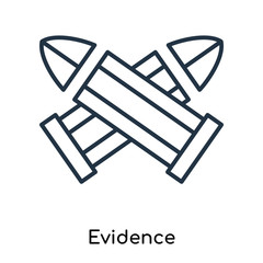 Evidence icon vector isolated on white background, Evidence sign , thin symbols or lined elements in outline style