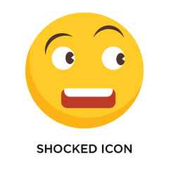 Shocked icon vector isolated on white background, Shocked sign