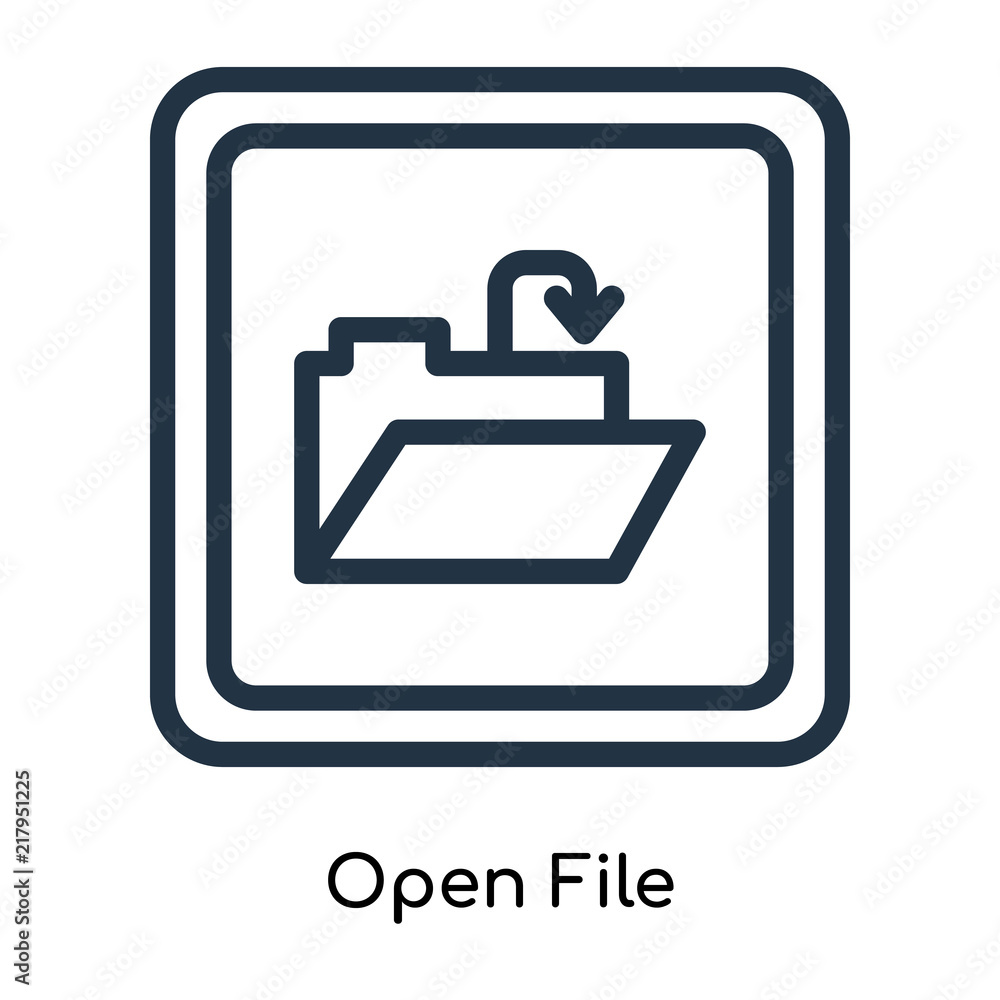 Aufkleber open file icon vector isolated on white background, open file sign , line symbols or linear logo des