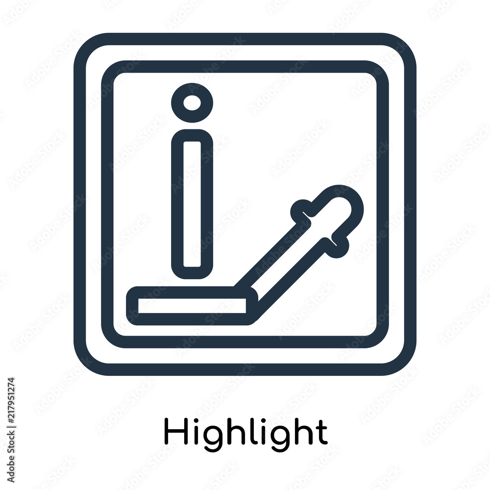 Poster highlight icon vector isolated on white background, highlight sign , line symbols or linear logo des
