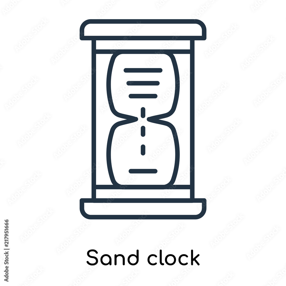 Poster sand clock icon vector isolated on white background, sand clock sign , thin symbols or lined element