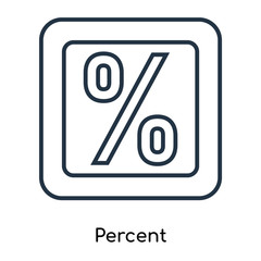 Percent icon vector isolated on white background, Percent sign , thin symbols or lined elements in outline style