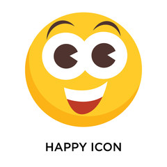 Happy icon vector isolated on white background, Happy sign