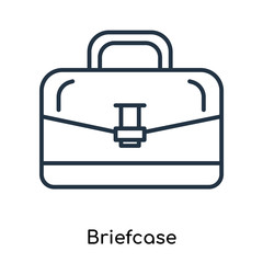 Briefcase icon vector isolated on white background, Briefcase sign , thin symbols or lined elements in outline style