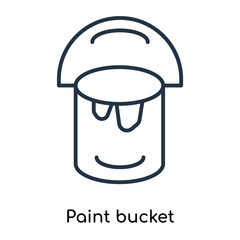 Paint bucket icon vector isolated on white background, Paint bucket sign , thin symbols or lined elements in outline style