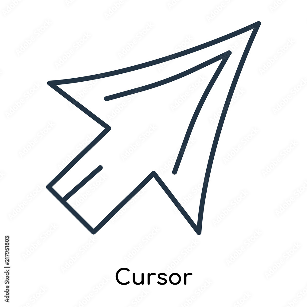 Poster cursor icon vector isolated on white background, cursor sign , thin symbols or lined elements in out