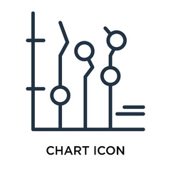 chart icon vector isolated on white background, chart sign , thin data symbols or linear machine learning design in outline style