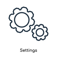 Settings icon vector isolated on white background, Settings sign , line symbols or linear logo design in outline style