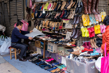 Street Shoe Store in Hong Kong
