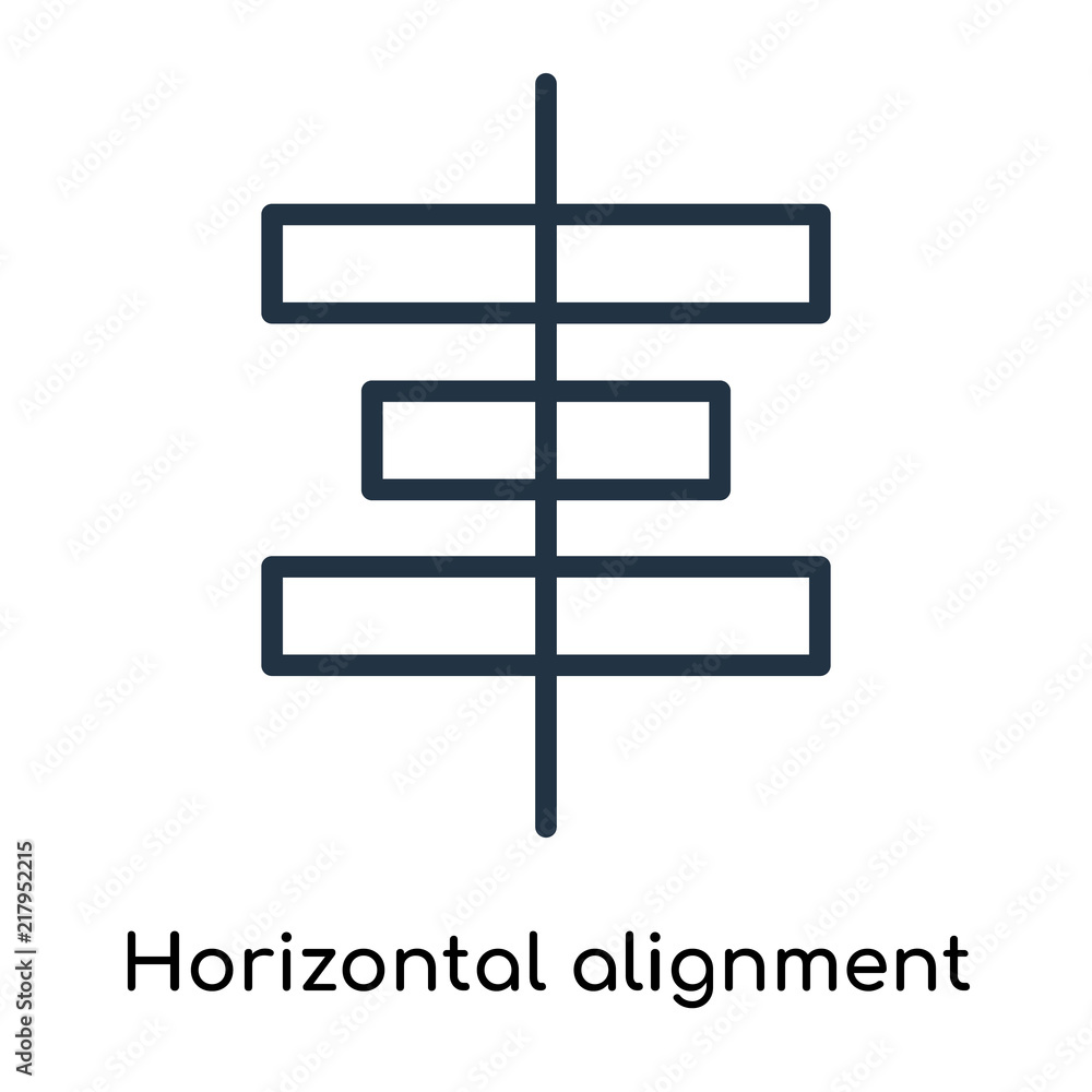 Poster horizontal alignment icon vector isolated on white background, horizontal alignment sign , line symb