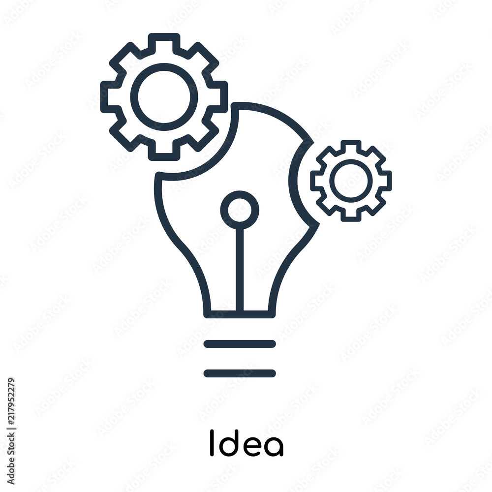 Poster idea icon vector isolated on white background, idea sign , thin symbols or lined elements in outline