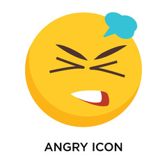 Angry icon vector isolated on white background, Angry sign