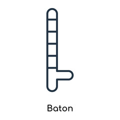 Baton icon vector isolated on white background, Baton sign , thin symbols or lined elements in outline style