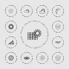 Collection of 13 sun outline icons
