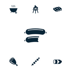 Collection of 7 grilled filled icons