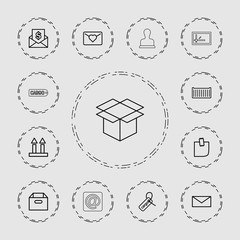 Collection of 13 post outline icons