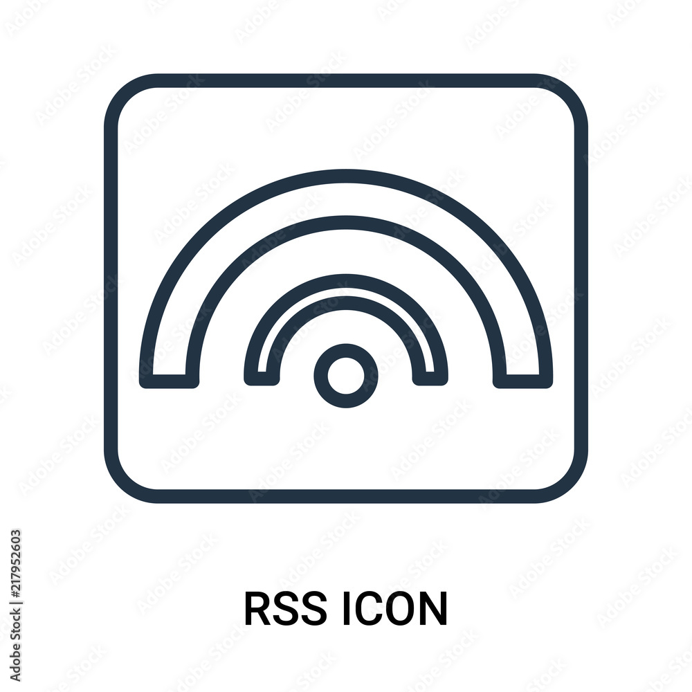 Poster rss icon isolated on white background. modern and editable rss icon. simple icons vector illustratio