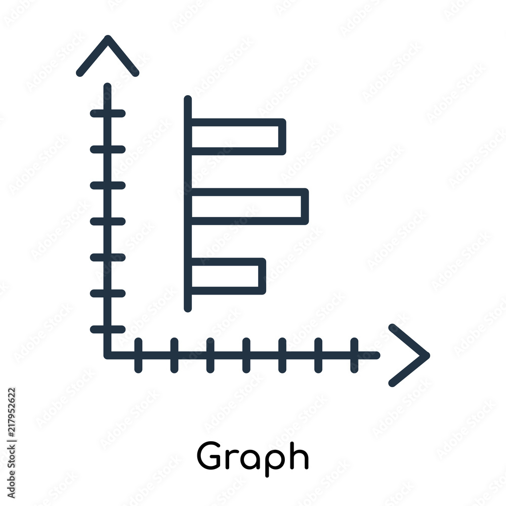 Poster graph icon vector isolated on white background, graph sign , thin symbols or lined elements in outli