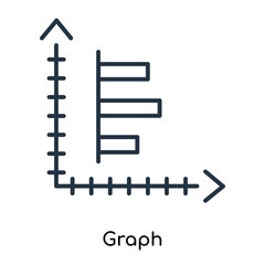 Graph icon vector isolated on white background, Graph sign , thin symbols or lined elements in outline style