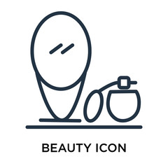 Beauty icon vector isolated on white background, Beauty sign , thin elements or linear logo design in outline style